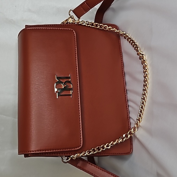 Badgley Mischka Crossbody Coffee Gold Chain NWT - Picture 7 of 7